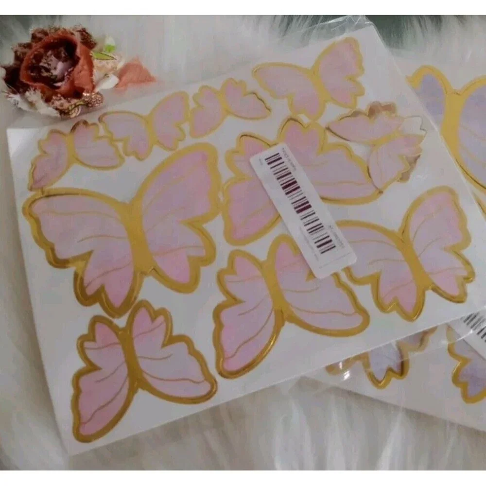 20 Pieces Butterfly Table Decor Centerpieces Gift Tie On Paper Pink Purple